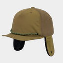 Ear Flap 5 Panel Cap — Olive×Brown