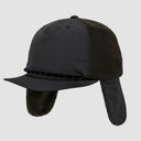 Ear Flap 5 Panel Cap — Black