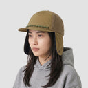 Ear Flap 5 Panel Cap — Black