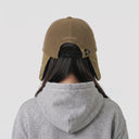 Ear Flap 5 Panel Cap — Black