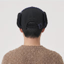 Ear Flap 5 Panel Cap — Black