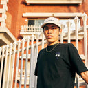 Organic Cotton Twill Cap — Beige×Navy