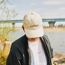 Organic Cotton Twill Cap — Beige×Navy