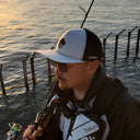 Flat Brim Dot Air — Navy×White